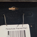 Traci Lynn Parachute Drop Earrings Silver Tone Brushed Dangle