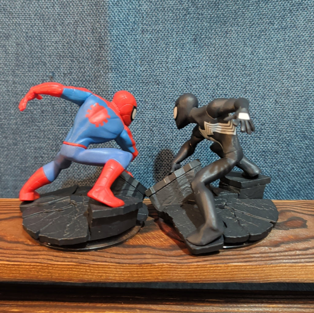 Disney Infinity 2.0 Spider-Man Black Red Suit 2 Figure Lot PVC Loose