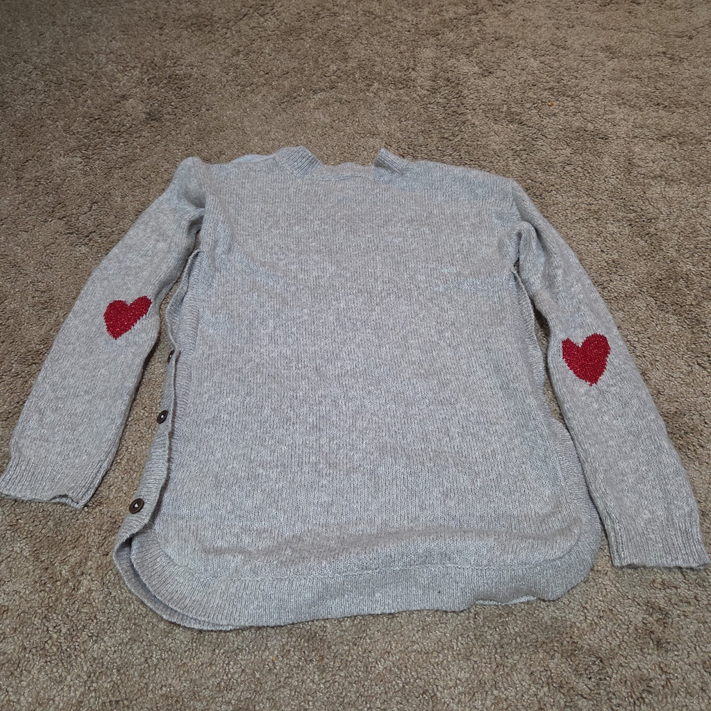 Hatley Girls Reindeer Knit Dress Size 10 Holiday Winter Sparkly Grey