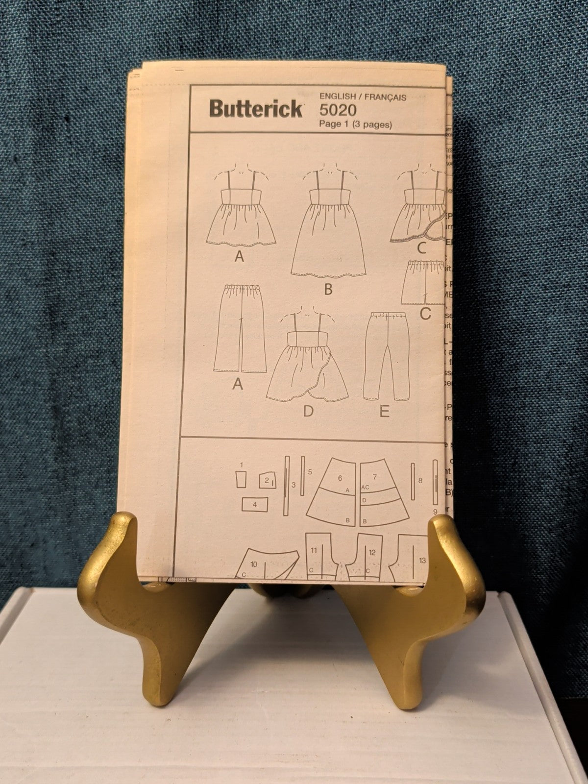UNCUT Butterick B5020 Pattern | Girls Summer Dress Tunic Leggings Shorts | 2-5