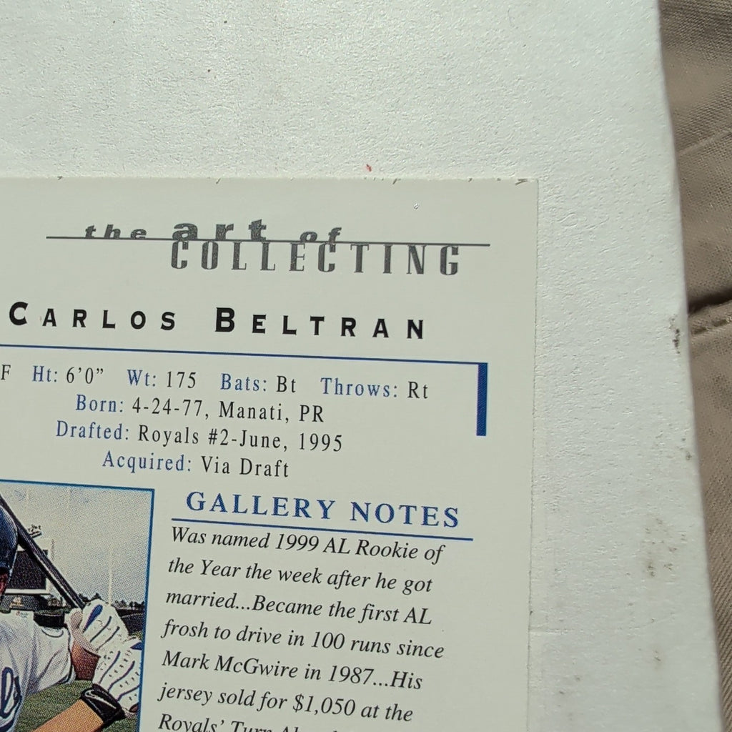 2000 Topps Gallery Carlos Beltran #7 Royals Canvas 1999 ROY HOF Vibe