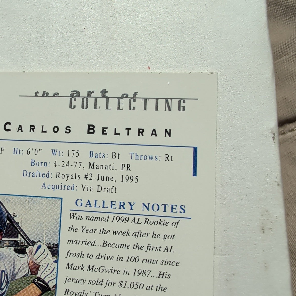 2000 Topps Gallery Carlos Beltran #7 Royals Canvas 1999 ROY HOF Vibe