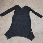 Black Lace Crochet Midi Tunic Dress Festival Whimsigoth XXL