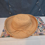 Scala 100% Raffia Wide Brim Sun Hat Natural Straw Summer Beach