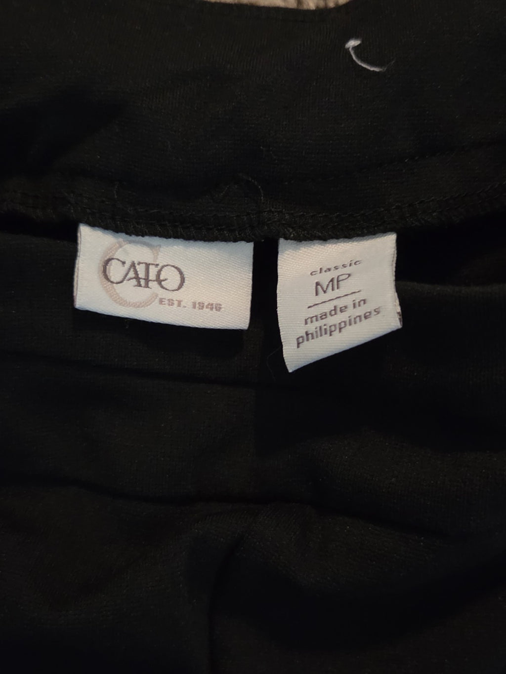 Cato Black Slacks Womens MP Classic Stretch Pull On Pants Comfort