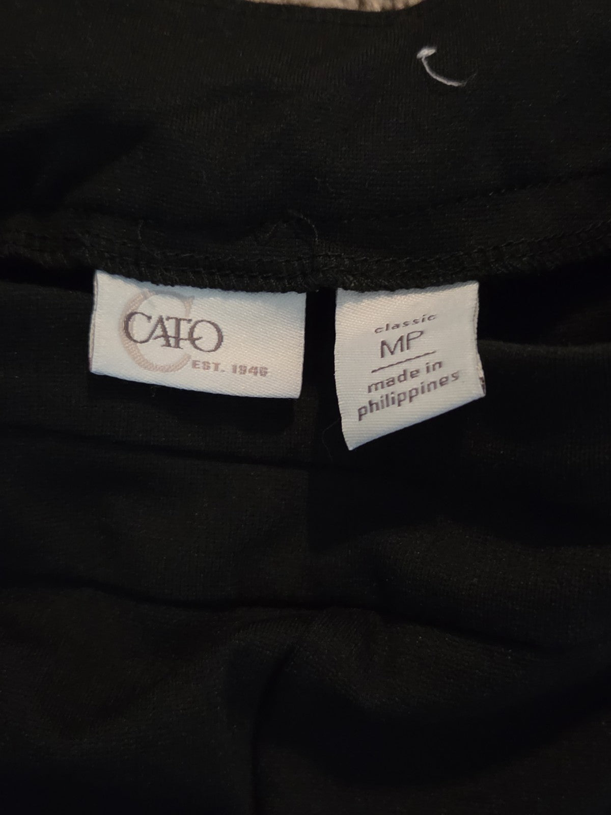 Cato Black Slacks Womens MP Classic Stretch Pull On Pants Comfort