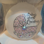 Heart Gifts By Teresa Babys First Christmas Glass Ornament Pink Swarovski