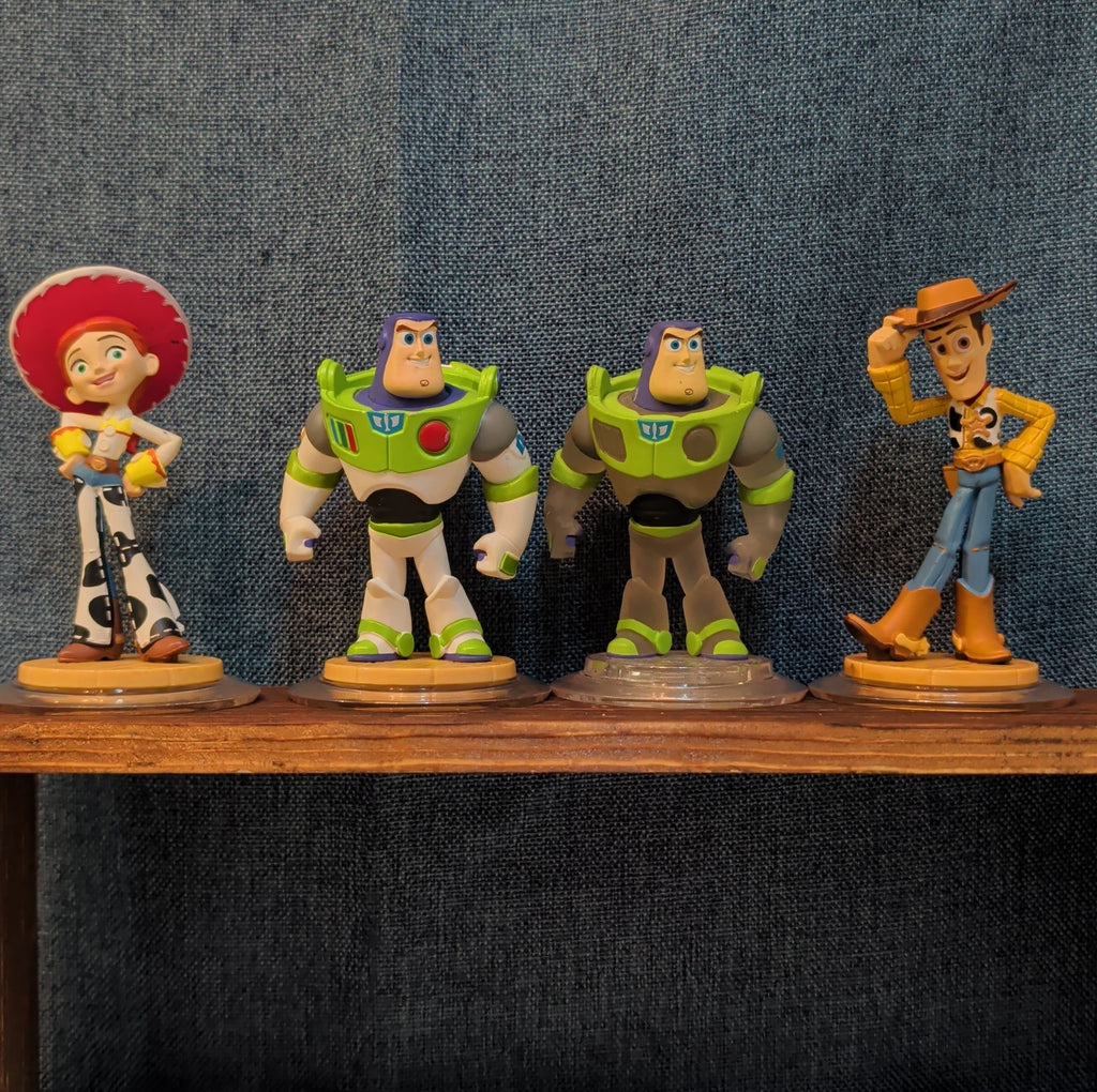 Disney Infinity 1.0 Toy Story 4 Figures Jessie Buzz Buzz Crystal Variant Woody