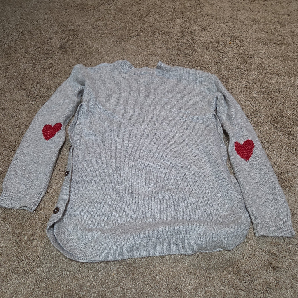 Hatley Girls Reindeer Knit Dress Size 10 Holiday Winter Sparkly Grey