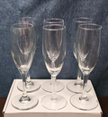Set of 6 Classic Champagne Flutes | 6oz Trumpet Shape | Elegant Clear Glass Stem