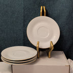 Set of 4 Sea Gull Fine China Saucers 6" | Jian Shang Gold Trim | Replacement