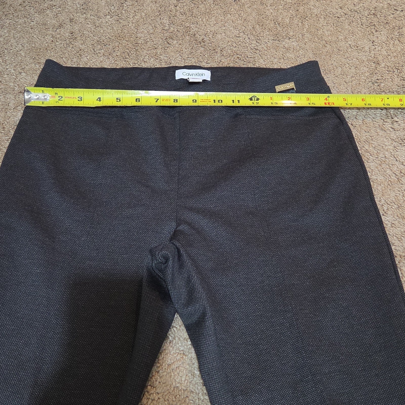 Calvin Klein Pants Womens M Black Slim Fit Ankle Stretch Elastic