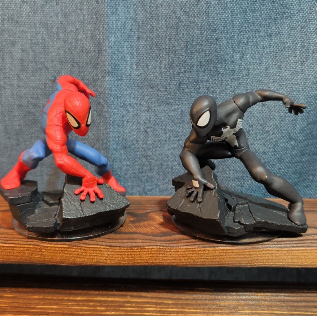 Disney Infinity 2.0 Spider-Man Black Red Suit 2 Figure Lot PVC Loose