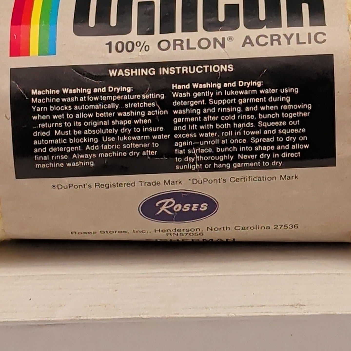Vintage Wintuk Yarn 100% Orlon Acrylic Fisherman Cream 4-Ply Worsted Weight NOS