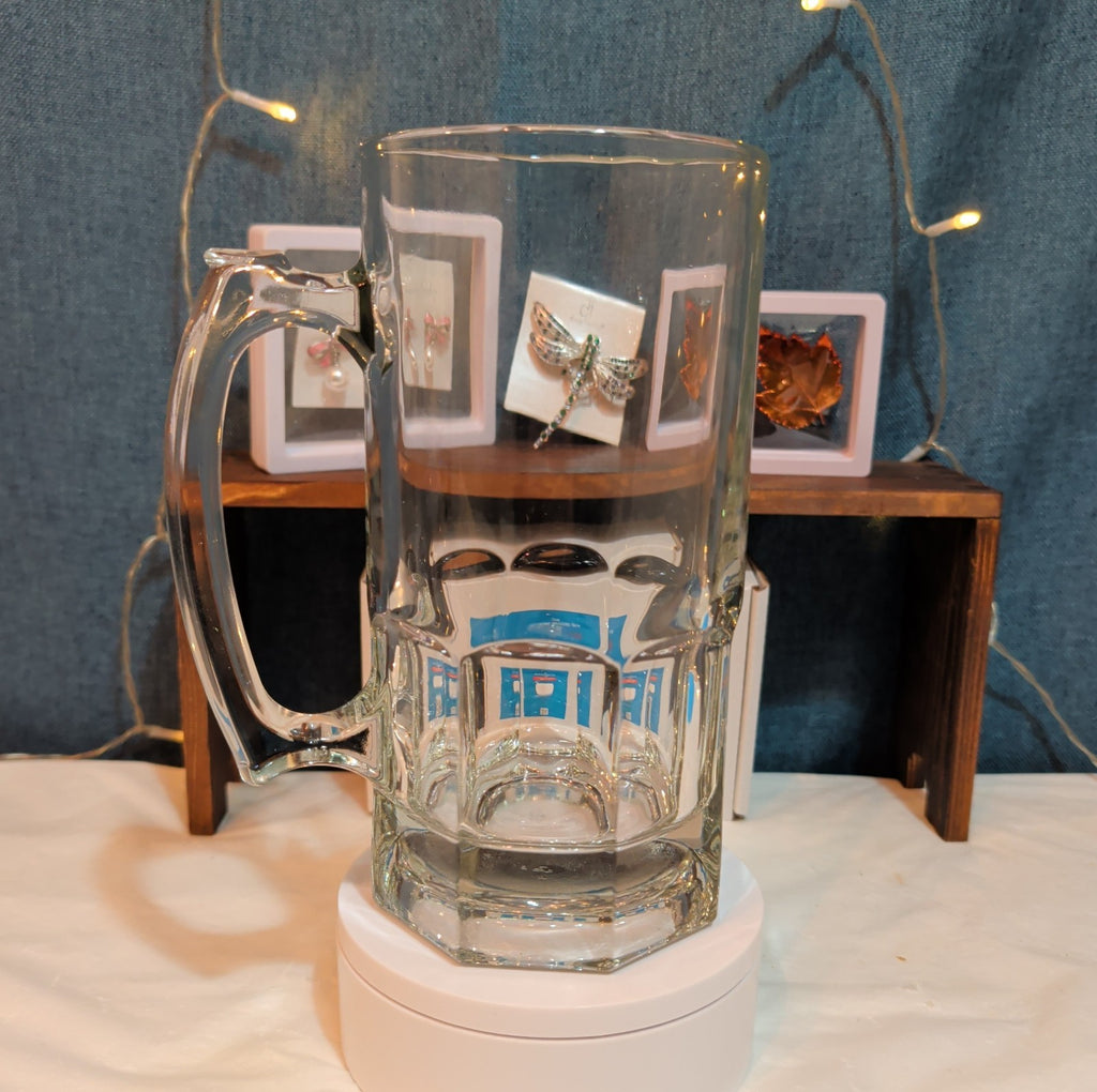 Libbey Gibraltar Super Mug 8-Inch Heavy Glass Beer Stein Vintage