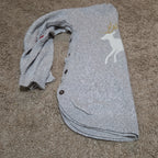 Hatley Girls Reindeer Knit Dress Size 10 Holiday Winter Sparkly Grey