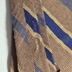 J.Z. Richards Silk Tie Edwards Michigan Brown Blue Stripe Frayed As Is Vest Tie
