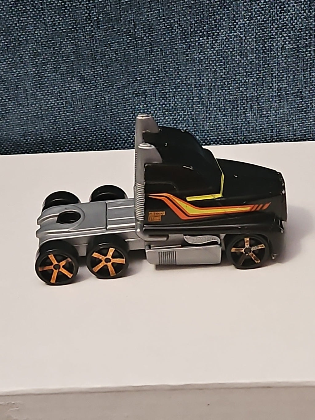 Hot Wheels Semi Truck Cab | Track Stars Black & Orange Racing Hauler