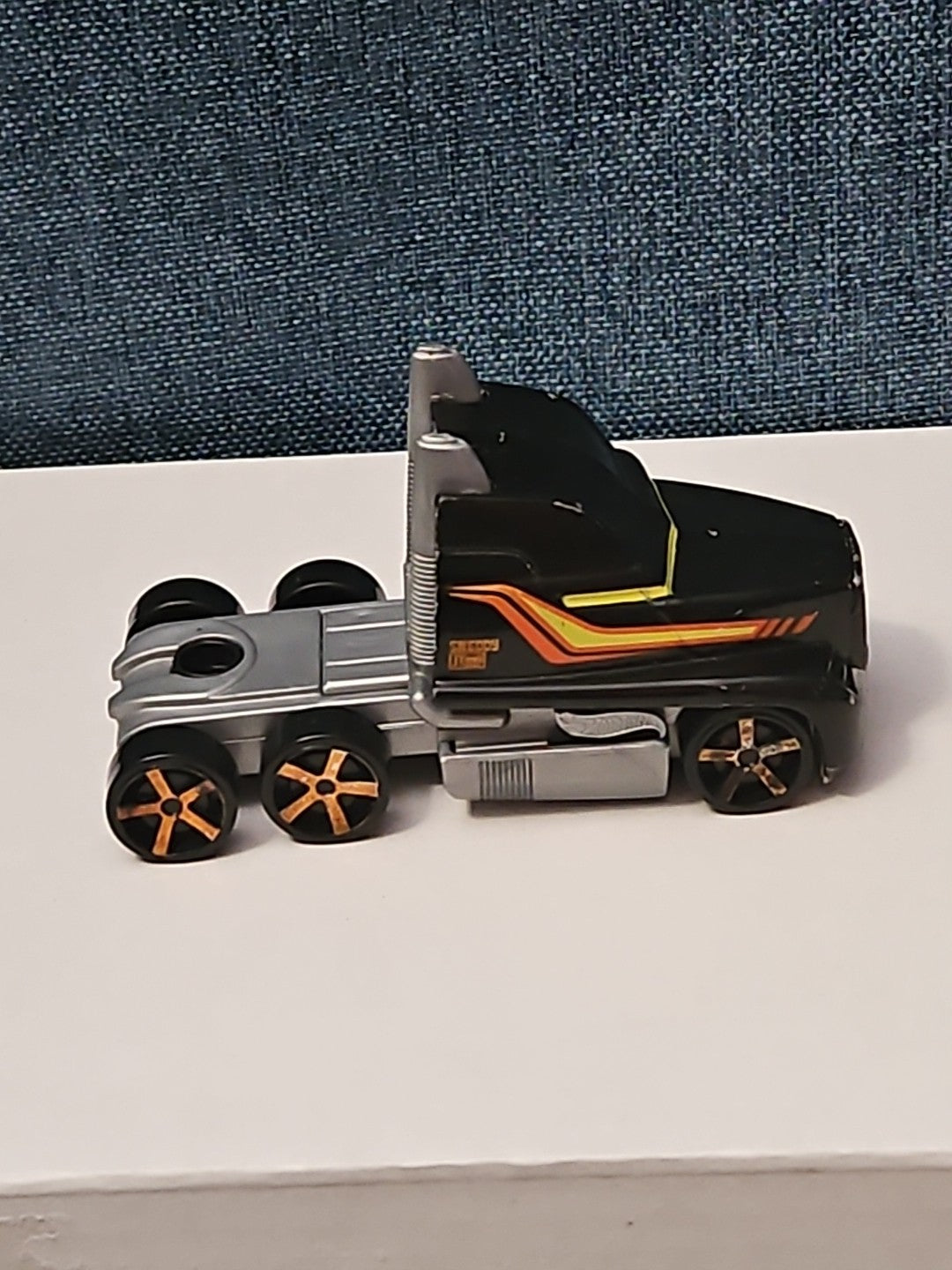 Hot Wheels Semi Truck Cab | Track Stars Black & Orange Racing Hauler