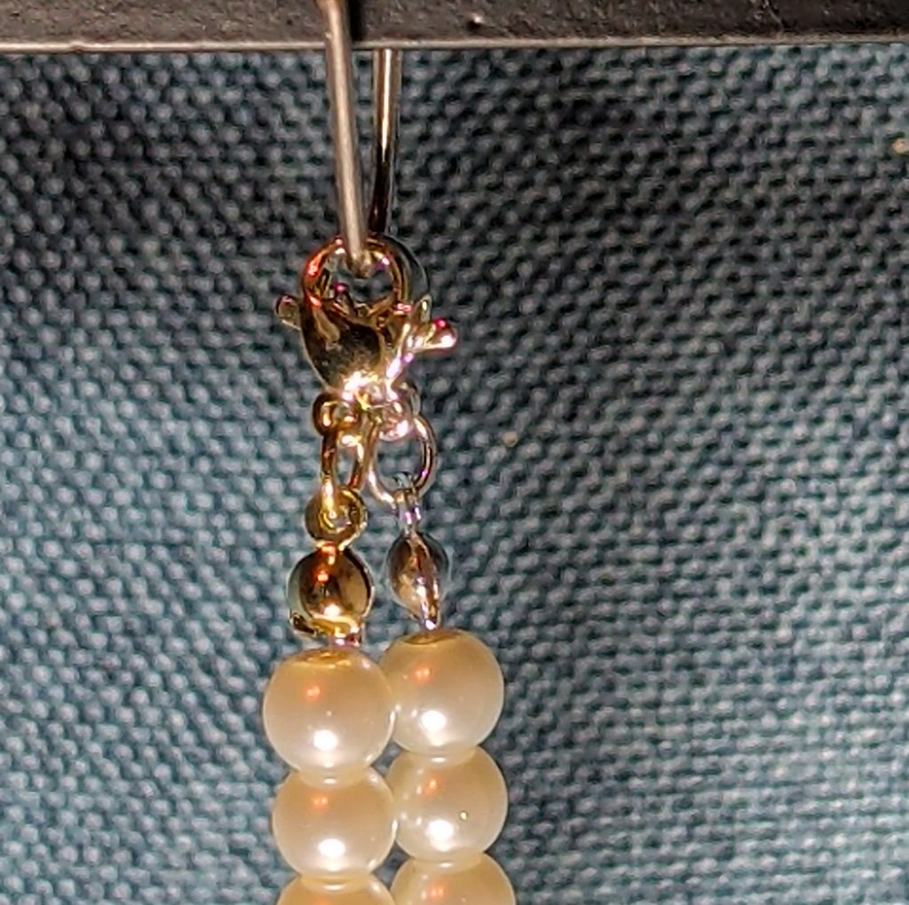 Faux Pearl Purse Charm Gold Silver Tone W Letter Initial