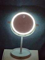 LED Tabletop Vanity Mirror 8.5" Round Makeup Mirror Jewelry Tray Base | Tested