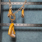 High Heel Shoe Pendant Necklace Gold Tone Rhinestone Y2K