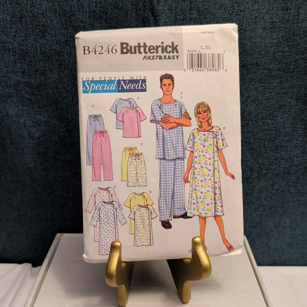 Butterick B4246 Sewing Pattern Adaptive Special Needs Gown Pants Unisex
