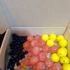 Mixed Pre-Drilled Round Plastic Beads 3oz Lot Pink Yellow Blue Craft