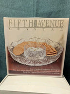 Fifth Avenue Crystal Portico 2 Pc Cracker Condiment Serving Set Lead Crystal NOB