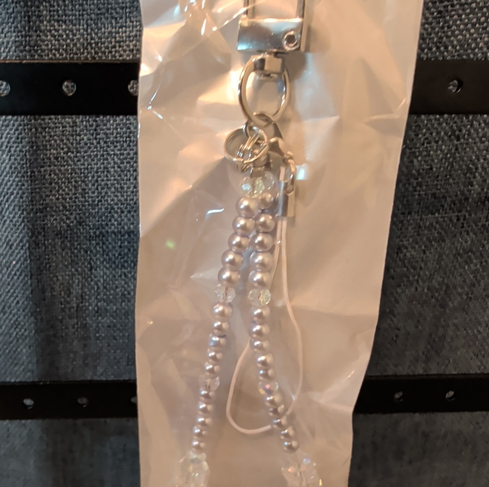 Adorn Beaded Phone Strap Charm Pearl Glass Crystal Y2K Keychain New Card