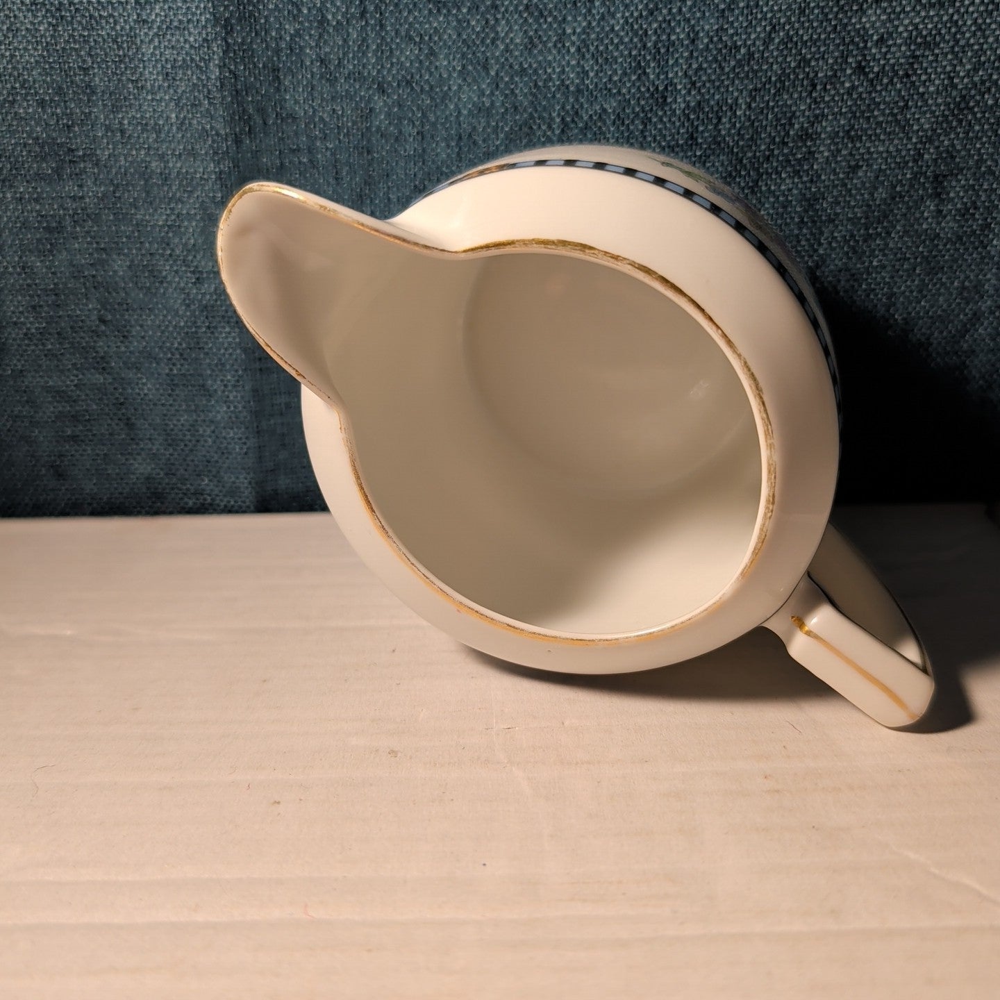 Vintage Noritake Sheridan Creamer Pitcher Art Deco Floral 1920s Gold Japan 3"