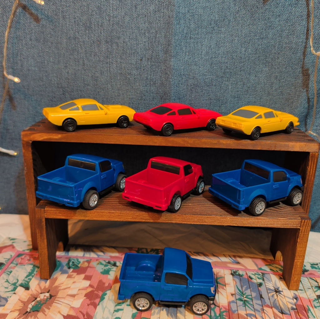 Toy Car Truck Lot 7Pc Plastic Blue Red Yellow