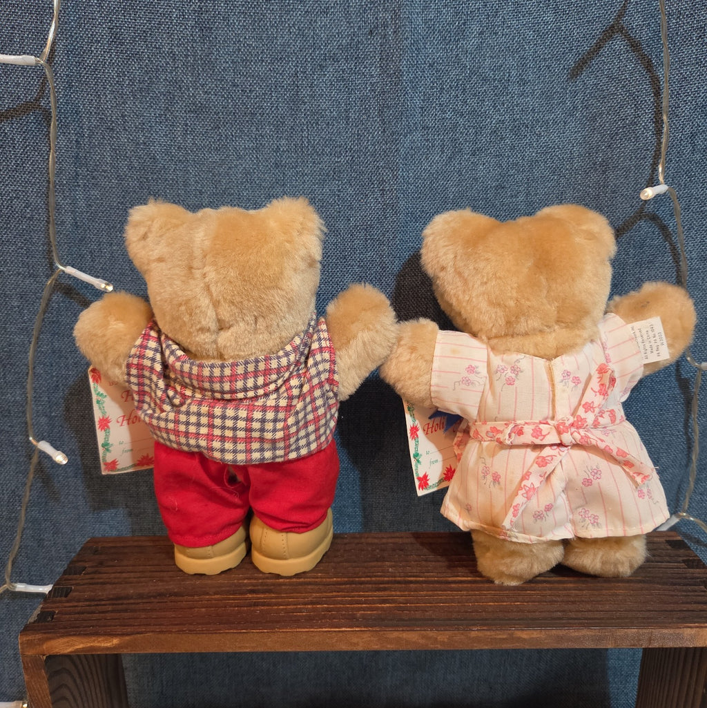 Wendy's Furskins Boone Bear Plush Plaid Outfit 1986 Vintage Holiday Tagged