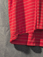 Greg Norman Collection Men's L 100% Cotton Red White Stripe Golf Polo Shark Logo