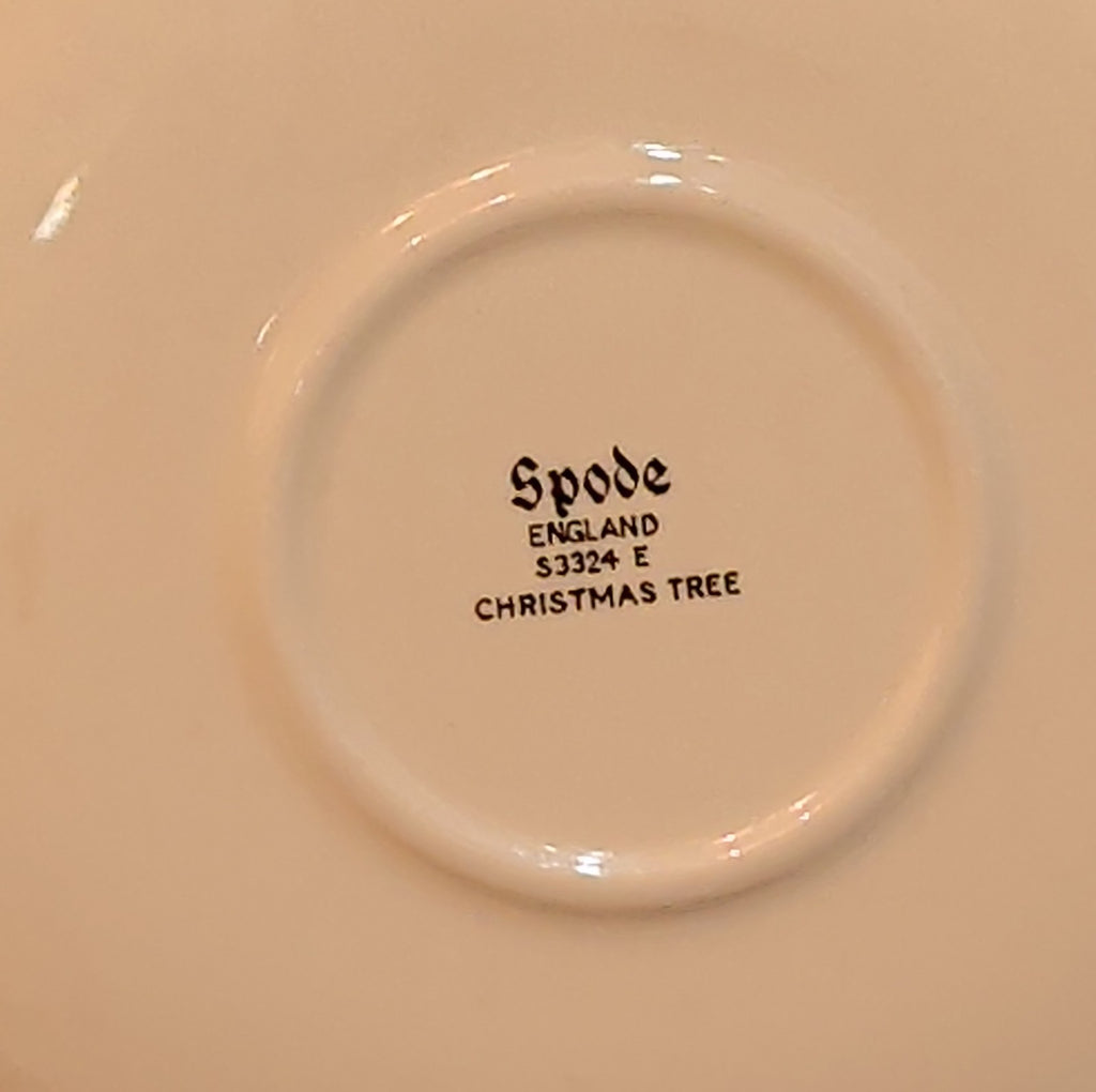 Spode Christmas Tree S3324 England 5.75" Saucers Set 2 Vintage