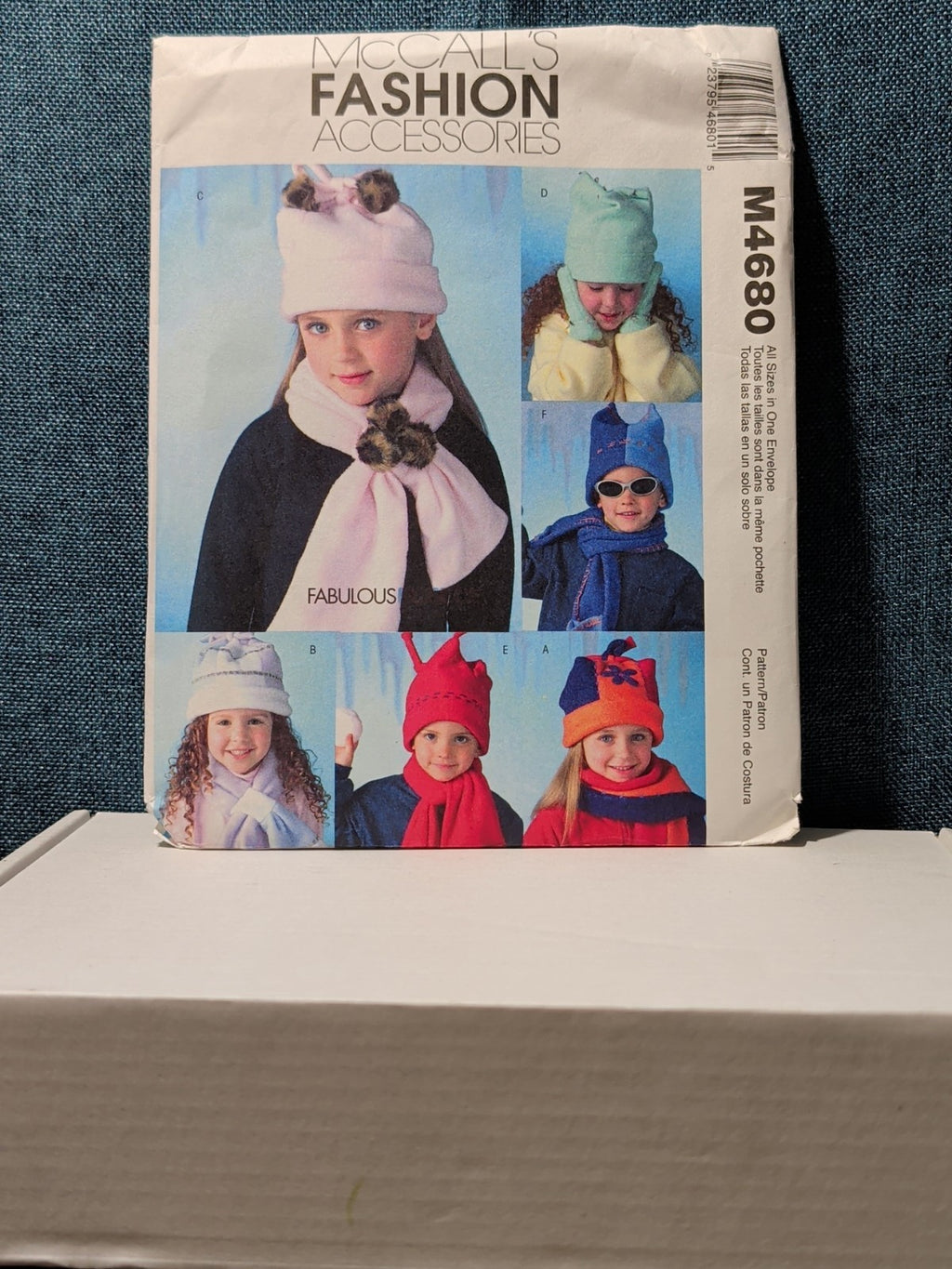 McCall’s M4680 Fleece Accessories Pattern Kids’ Hats Scarves Mittens | Uncut '04