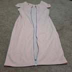 Blush Pink Midi Dress Full Zip Cutout Short Sleeve Bodycon XXL