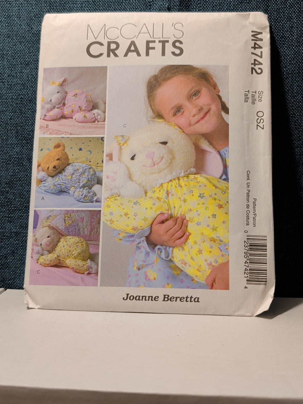 McCall's M4742 Animal PJ Holder Pattern (2004) Lamb Bear Bunny Nursery UNCUT