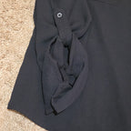 Apt 9 Black Blouse Womens XL V-Neck Roll Tab Sleeve Lightweight Shirt Casual Top