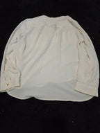 Nine West Blouse White Pocket Split Neck Career Top Gently Used Size PXL