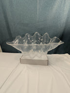 Large Acrylic Clam Shell Serving Bowl 18" Wavy Scalloped Beach House Centerpiece