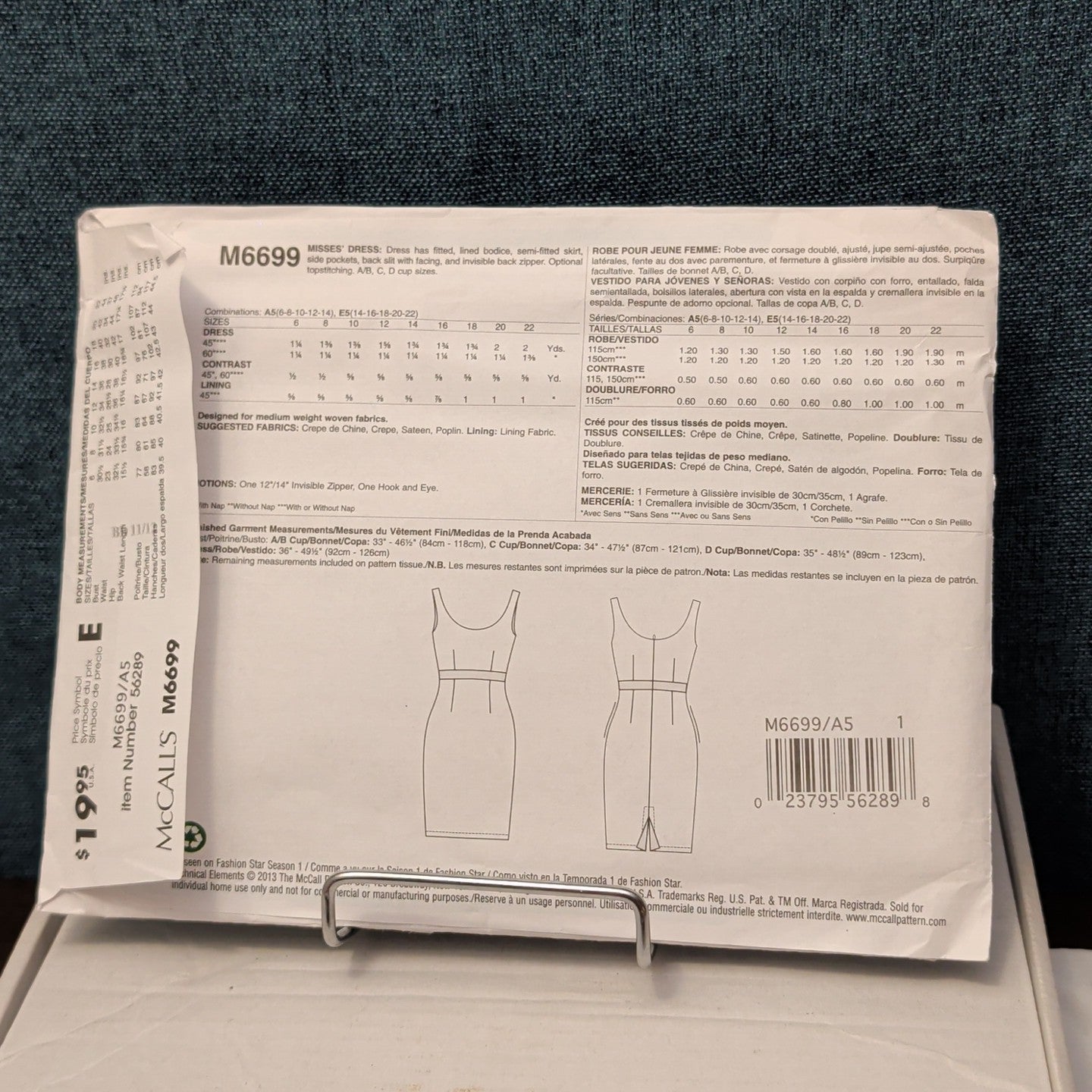 McCALL’S M6699 Fashion Star Dress Pattern | Sizes 6-14 UNCUT | Custom Cup Sizes