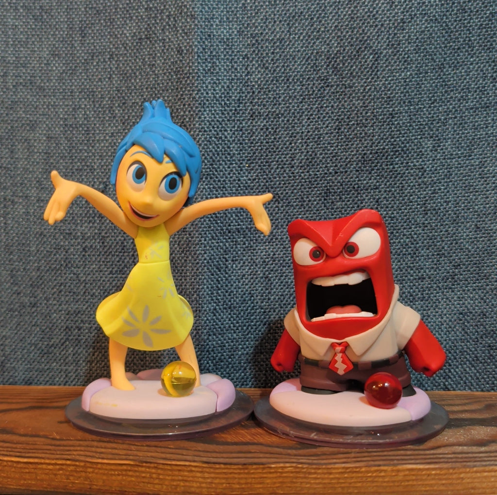 Disney Infinity 3.0 Inside Out Joy & Anger 2 Figure Lot PVC Loose