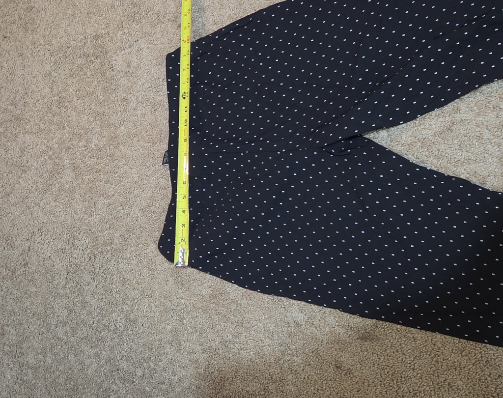 Zac & Rachel Pants 12 Black White Polka Dot Pull On Stretch
