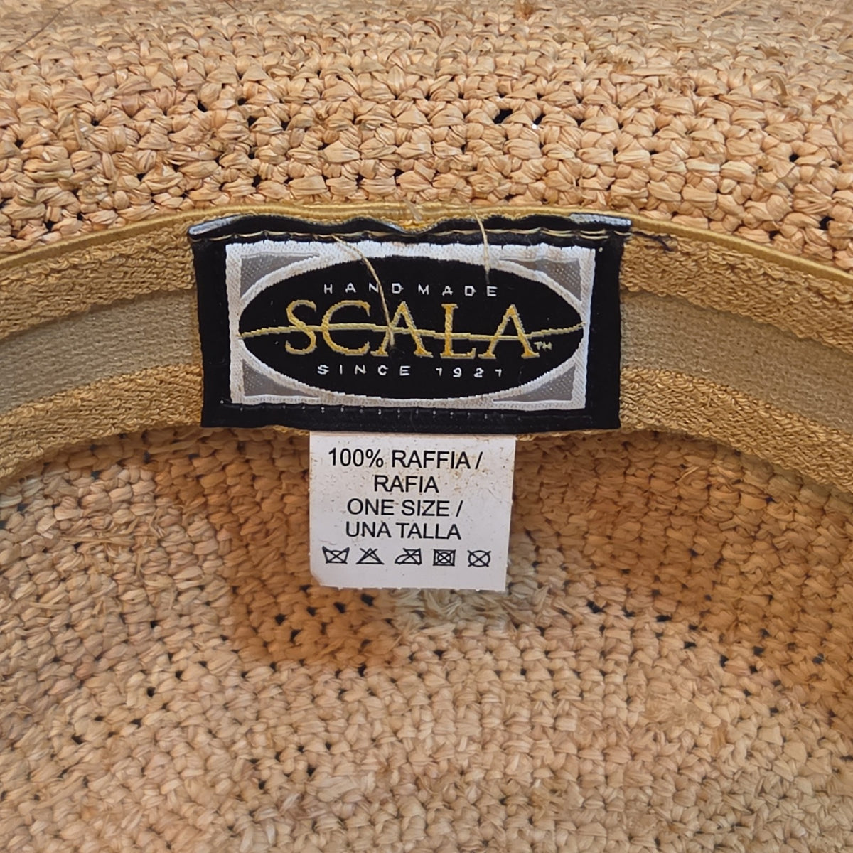 Scala 100% Raffia Wide Brim Sun Hat Natural Straw Summer Beach