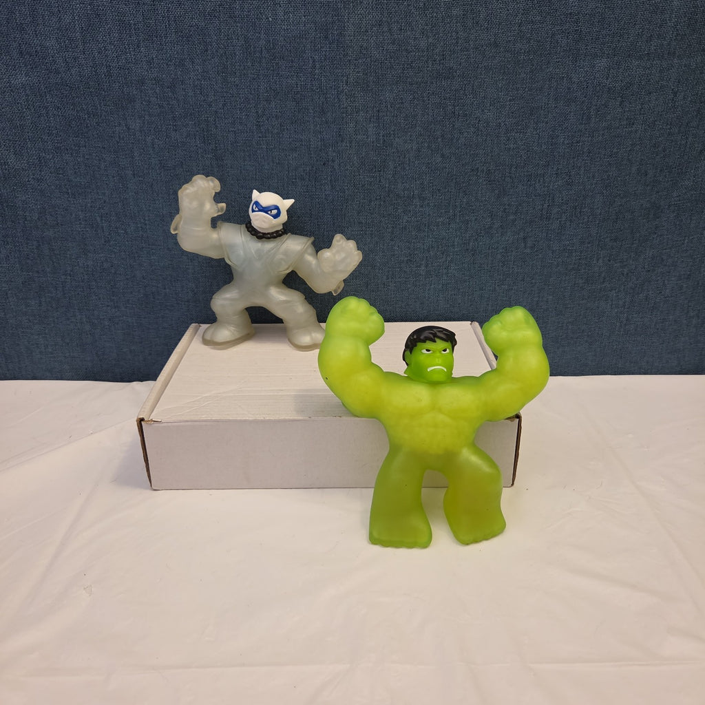 Goo Jit Zu Heroes Marvel Set of 4 Hulk Iron Man Pantaro Blazagon Squishy Toy