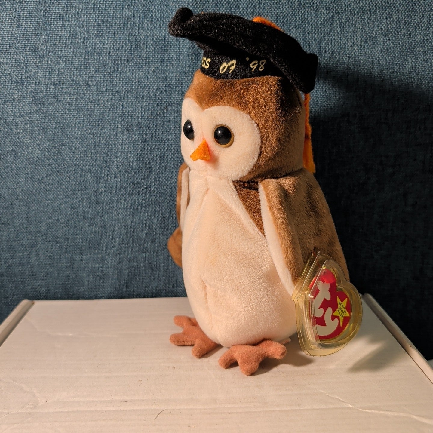 Wise TY Beanie Baby Owl Class of 1998 Graduation Gift MWMT with Tag Protector