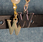 Faux Pearl Purse Charm Gold Silver Tone W Letter Initial