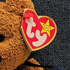 Ty Beanie Baby Fuzz Bear 1999 Retired MWMT P.E. Pellets Holographic Tag Vintage