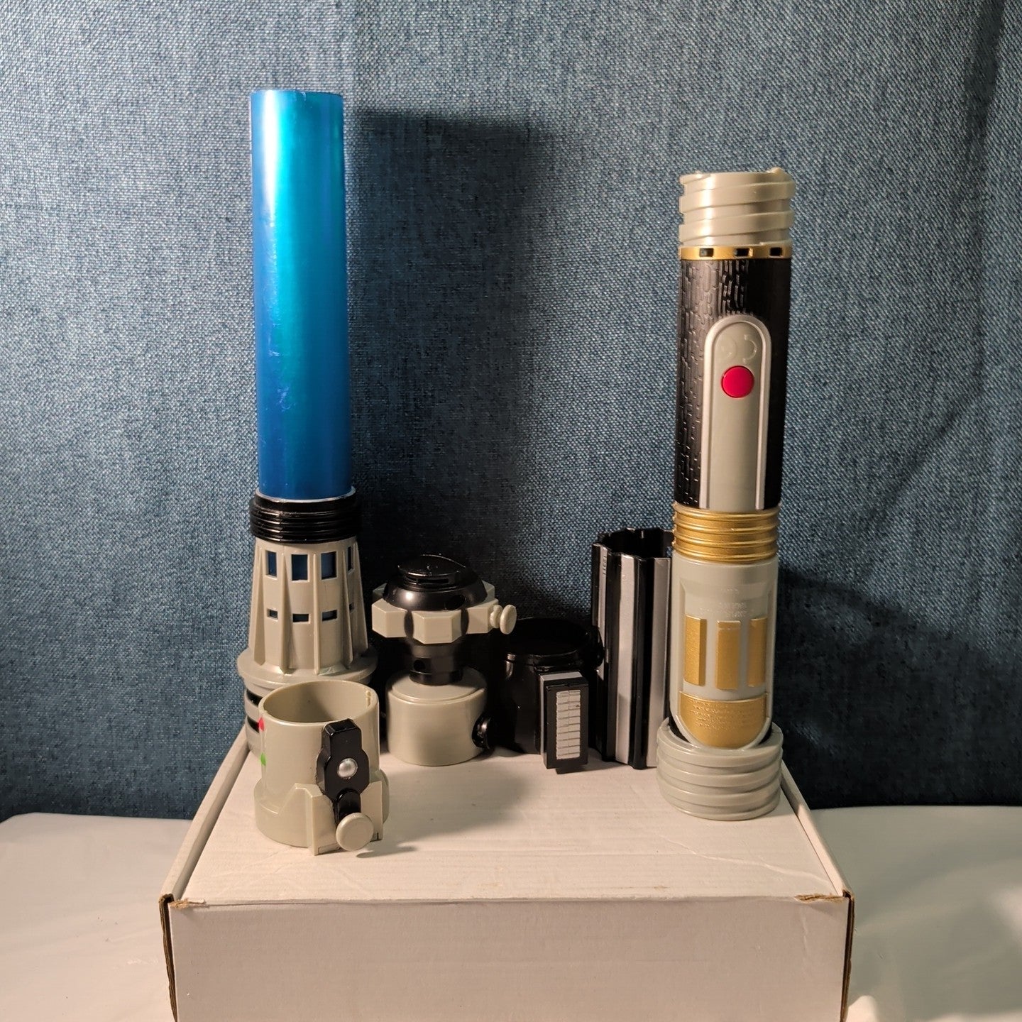 Star Wars Hasbro LFL 2007 Build Your Own Lightsaber Set Obi-Wan Blue TESTED WORK